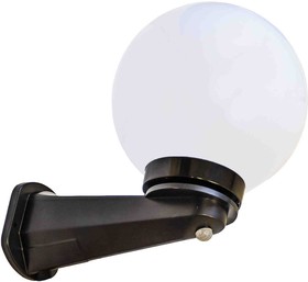 Фото 1/8 НБУ 21-60-201 Уличный светильник-шар с датчиком движения 200мм, настенным крепежом, молочный