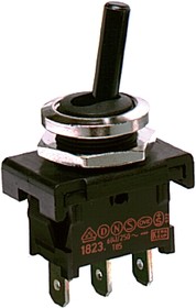 1828.1101, Toggle Switch, Panel Mount, On-Off-On, SPDT, Tab Terminal