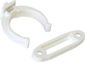 Фото 1/2 Клипса-держатель для пластикового цоколя с планкой , белая (4 шт) - пакет 148543