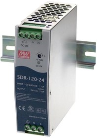 Фото 1/8 SDR-120-48, DIN Rail Power Supplies 120W 48V 2.5A ACTIVE PFC FUNCTION