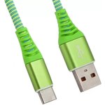 USB кабель "LP" Type-C "Носки" (зеленый/блистер)