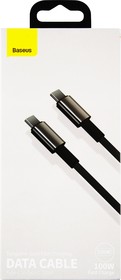 Фото 1/4 Дата-кабель Baseus Tungsten Gold CATWJ-01, Type-C - Type-C, Fast Charging, черный (32051)