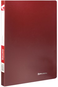 Фото 1/8 Папка с пластиковым скоросшивателем BRAUBERG "Office", красная, до 100 листов, 0,5 мм, 222643