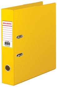 Фото 1/10 Папка-регистратор BRAUBERG с двухсторонним покрытием из ПВХ, 70 мм, желтая, 222650