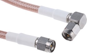 308-0315-0500A, Male SMA to Male SMA Coaxial Cable, 500mm, RG142B Coaxial, Terminated