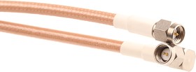 308-0315-1000A, Male SMA to Male SMA Coaxial Cable, 1m, RG142B Coaxial, Terminated