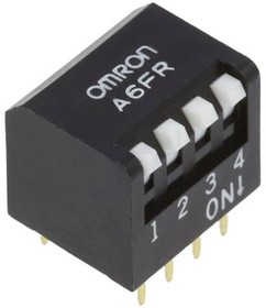 Фото 1/2 A6FR-4101, DIP Switches / SIP Switches 4 Pole Short Actuator (white)