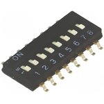 A6H-8102, DIP Switches / SIP Switches 1/2 Pitch 8 Position with tape seal