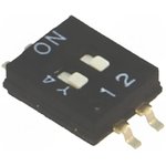 A6H-2101, 2 Way Surface Mount DIP Switch SPST, IP40