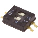 A6H-2102, 2 Way Surface Mount DIP Switch DPST