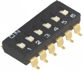 Фото 1/5 A6S-6101-H, 6 Way Surface Mount DIP Switch 6P