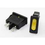Переключатель клавишный, контакты 2T, 6A, ON-OFF, подсветка черная/желтая, MRS101-5