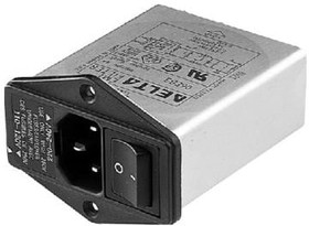 03EB3SA, AC Power Entry Modules Power Entry Module EMI Filter, Single, 250VAC, 3A, Screw Mounting, N/A-Lug