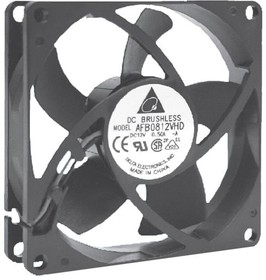 AFB0812MD-A, DC Fans DC Tubeaxial Fan, 80x20mm, 12VDC, Ball Bearing, Lead Wires