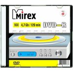 Диск DVD-R Mirex 4.7Gb 16x Slim Case (1шт) (202363)