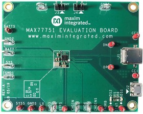 Фото 1/2 MAX77751FEVKIT#, Evaluation Kit, MAX77751FEFG+, Power Management, USB Type-C Autonomous Charger, Li-Ion Battery