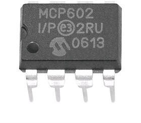 Фото 1/6 MCP6022-I/P, Операционный усилитель, Двойной, 2 Усилителя, 10 МГц, 7 В/мкс, 2.5В до 5.5В, DIP, 8 вывод(-ов)