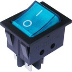 IRS-201-3C3 (синий), Переключатель с подсветкой ON-OFF (15A 250VAC) DPST 4P