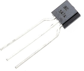 Фото 1/3 BC547A A1, BC547A A1 NPN Transistor, 100 mA, 45 V, 3-Pin TO-92