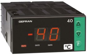 40T-72-4-01-RR-00-9, 40T72 On/Off Temperature Controller, 72 x 36mm, 2 Output Relay, 11 → 27 V dc, 18 → 27 V ac Supply