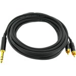 Cordial CFY 6 VCC кабель Y-адаптер джек стерео 6,3 мм/2xRCA, 6,0 м, черный