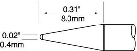 Фото 1/2 UFC-7CN8004S, Картридж-наконечник для CV-UF, конус удлиненный, 0.4х8.0мм