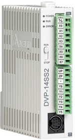 Фото 1/3 Программируемый логический контроллер DVP14SS211R, 8DI, 6RO, 24VDC, 8K шагов, RS232, RS485