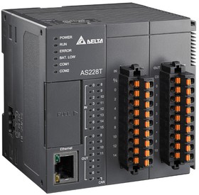Фото 1/2 Программируемый логический контроллер AS228P-A, 16DI, 12TO(PNP), 24VDC, 64K шагов, 2xRS485, USB, microSD, CANopen, Ethernet