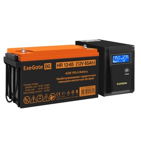 Фото 1/5 EX296776RUS, Комплект ИБП EX295986RUS + батарея 65Aч EX282982RUS 1шт (инвертор, синус, для котла) ExeGate SineTower SZ-600.LCD.AVR.1SH  600V