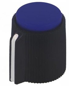 Фото 1/2 KK-12, Ручка; с указателем; пластик; øоси:6,35мм; ø13x15мм; винтом; синий