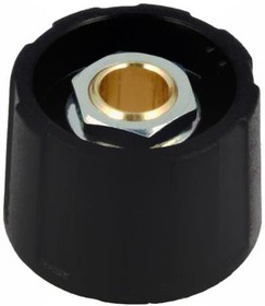 Фото 1/2 Rotary knob, 6 mm, plastic, black, Ø 23 mm, H 15 mm, A2523060