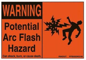 PPS0204W2100A, Labels Safety Sign Polyester Laminated Vinyl Black/Orange 57.15x114.3mm