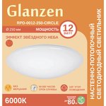 Светодиодный настенно-потолочный светильник GLANZEN RPD-0012-250-CIRCLE 12Вт 6000К