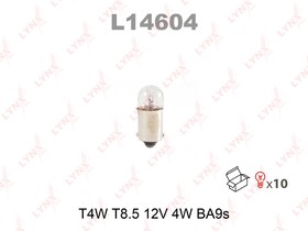 Фото 1/3 Лампа 12V T4W 4W LYNXauto 1 шт. картон L14604