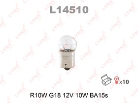 Фото 1/3 Лампа 12V R10W 10W LYNXauto 1 шт. картон L14510