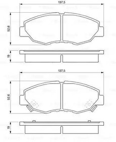 0986461124, К-кт колодок дисковых HONDA ACCORD IV 90-93,