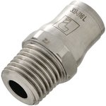 3805 04 10, LF3800 Series Straight Threaded Adaptor, R 1/8 Male to Push In 4 mm ...