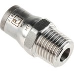 3805 08 13, LF3800 Series Straight Threaded Adaptor, R 1/4 Male to Push In 8 mm ...