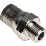3805 08 10, LF3800 Series Straight Threaded Adaptor, R 1/8 Male to Push In 8 mm ...
