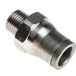 3805 08 10, LF3800 Series Straight Threaded Adaptor, R 1/8 Male to Push In 8 mm ...