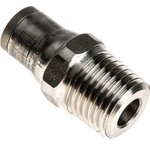 3805 06 13, LF3800 Series Straight Threaded Adaptor, R 1/4 Male to Push In 6 mm ...