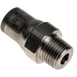 3805 06 10, LF3800 Series Straight Threaded Adaptor, R 1/8 Male to Push In 6 mm ...