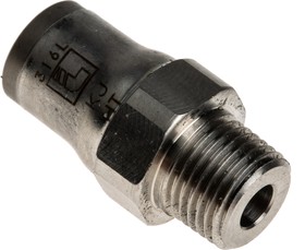 Фото 1/3 3805 06 10, LF3800 Series Straight Threaded Adaptor, R 1/8 Male to Push In 6 mm, Threaded-to-Tube Connection Style