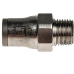 3805 06 10, LF3800 Series Straight Threaded Adaptor, R 1/8 Male to Push In 6 mm ...