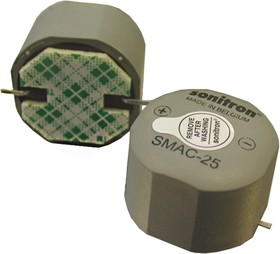 SMAC-25-S, 93.5dB SMD Continuous Internal Buzzer, 25 x 18mm, 5V dc Min, 16V dc Max