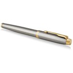 Ручка перьевая PARKER "IM Core Brushed Metal GT", серебристый матовый лак ...