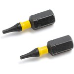 794102 Бита ударная 1/4'', Т8 × 25 мм с отверстием, 2 шт.