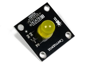 Фото 1/2 Светодиод 10мм - желтый (Trema-модуль), Светодиод 10мм для Arduino проектов