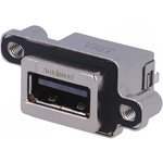 MUSBRA511R0, Гнездо, USB A, MUSB, на панель, винтами, THT, прямой, USB 2.0, IP68