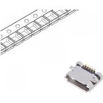 10118192-0001LF, Micro USB, Input Output Connectors, B TYPE RECEPTACLE with flange